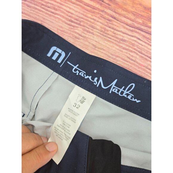 Travis Mathew Mens Board Shorts Size 32 Black/Yellow/Grey Striped Swimwear - Picture 4 of 8